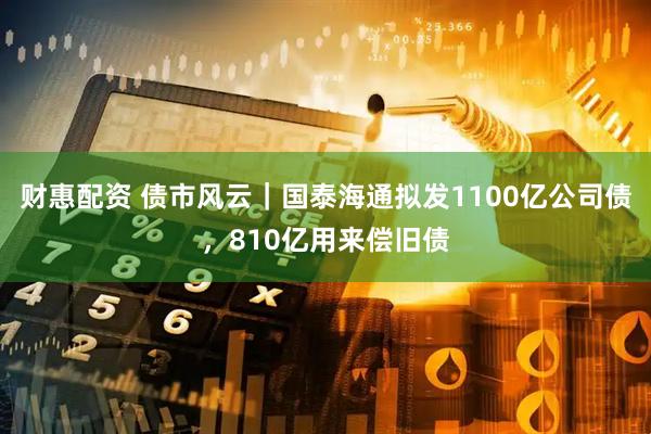 财惠配资 债市风云｜国泰海通拟发1100亿公司债，810亿用来偿旧债
