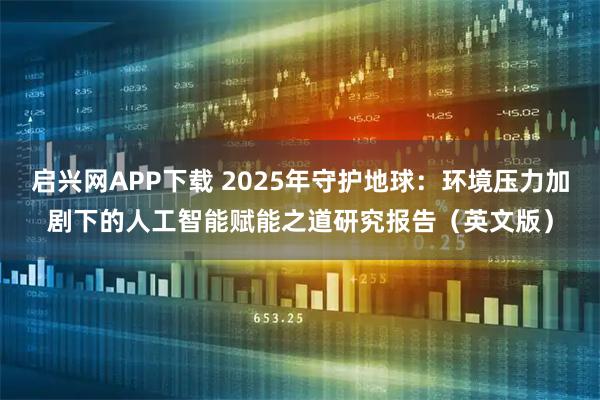 启兴网APP下载 2025年守护地球：环境压力加剧下的人工智能赋能之道研究报告（英文版）